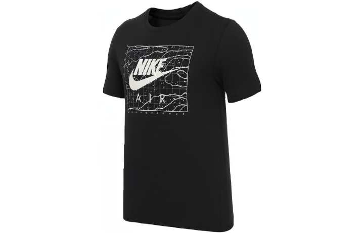 Nike Nike T Shirts Men's Black Crew Neck Moderate Straight Fit