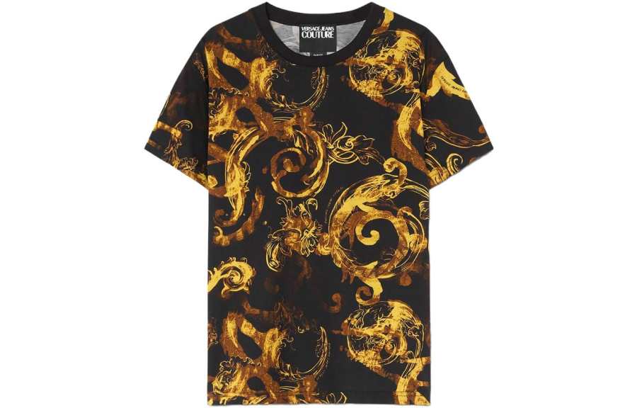 VERSACE Jeans Couture Baroque Printed Crewneck T Shirt