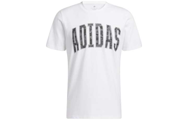 Adidas Adidas T Shirts Men's White Crew Neck Moderate Straight Fit