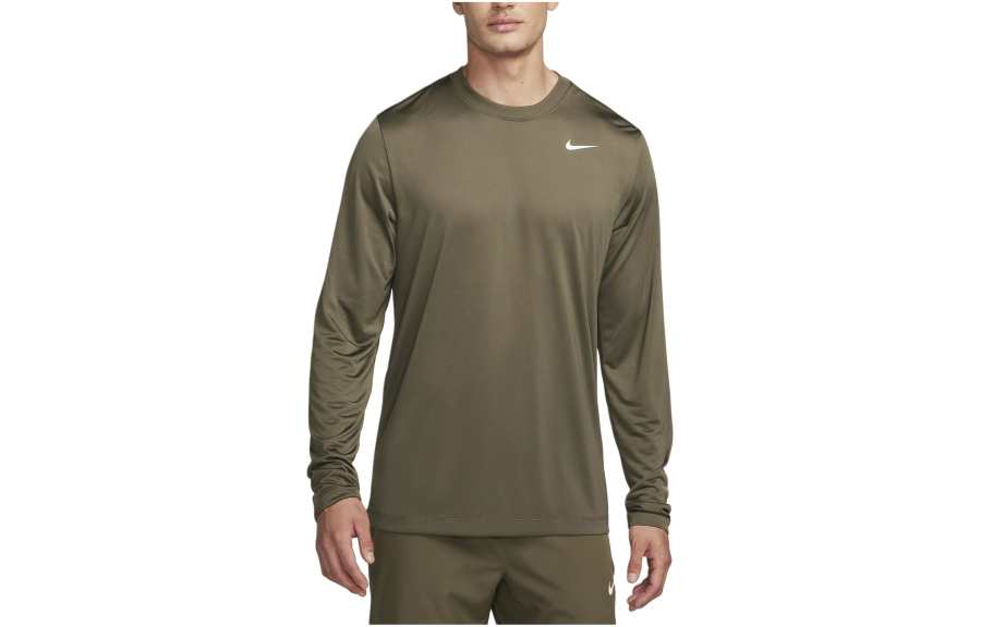 Nike Nike Dri Fit Legend Long Sleeve Fitness Top T Shirt Men's Olive