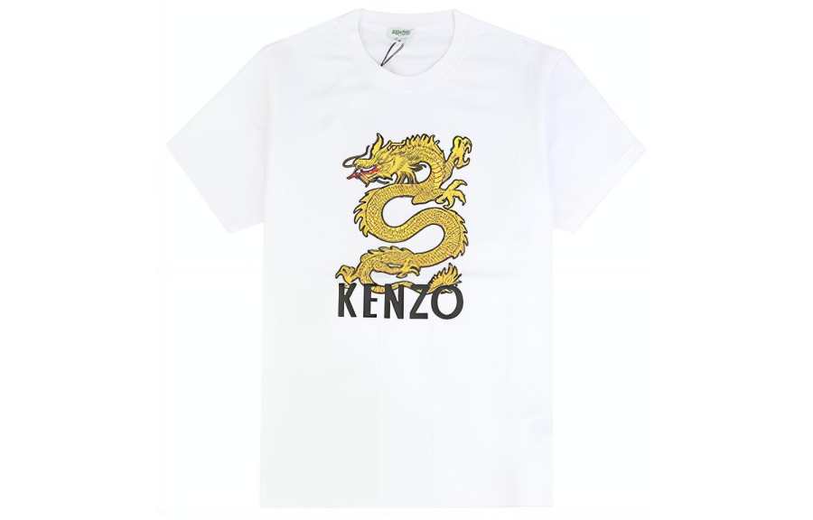 KENZO T Shirts Men's White Crew Neck Moderate Straight Fit