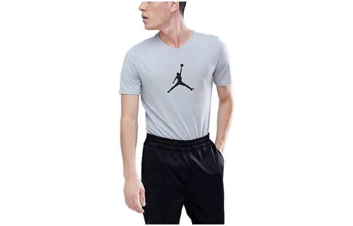 Jordan Jordan T Shirts Men's Gray Crew Neck Moderate Straight Fit