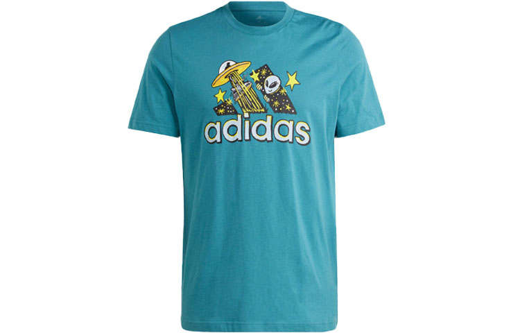 Adidas Adidas Sportswear T Shirt Men's Blue Green