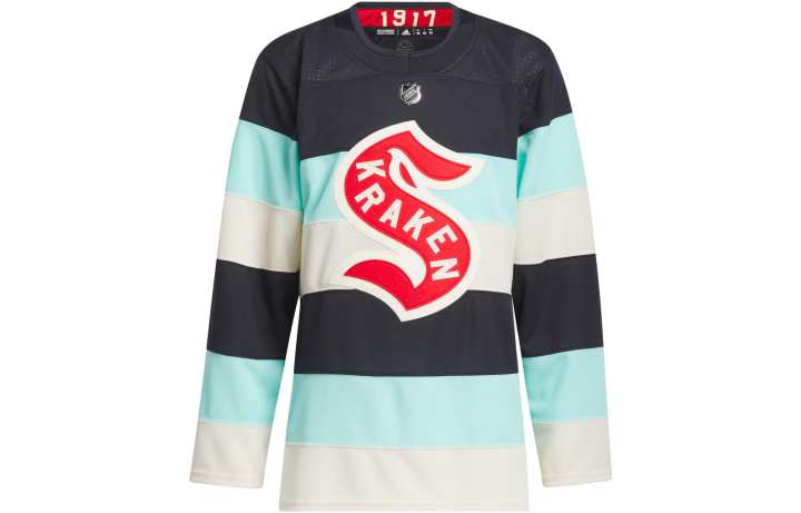Adidas Adidas Kraken Authentic Winter Classic Jersey T Shirt Men's Midnight Blue