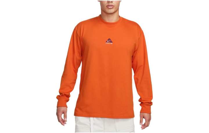 Nike Nike T Shirts Men's Orange Crew Neck Moderate Straight Fit