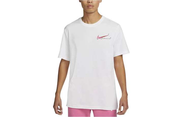 Nike Nike T Shirts Men's White Crew Neck Moderate Straight Fit