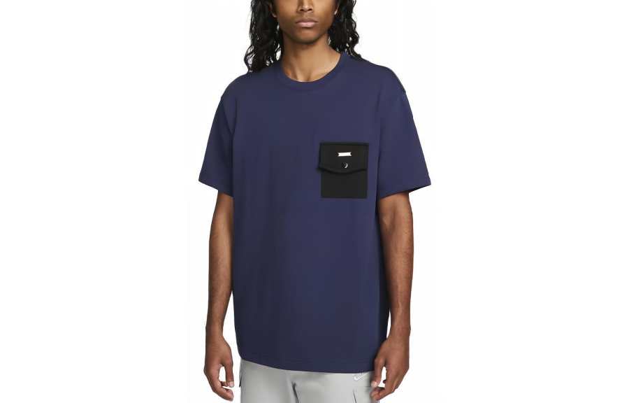 Nike Nike T Shirts Men's Marine Blue Crew Neck Moderate Straight Fit