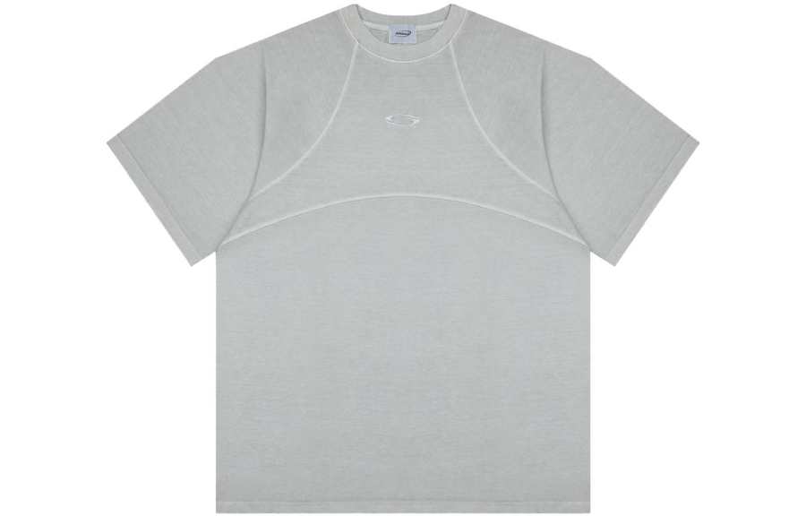 GRAILZ T Shirts Men's Gray Crew Neck Moderate Straight Fit
