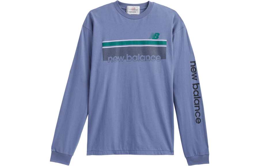 New Balance New Balance X Auralee New Balance X AURALEE T Shirts Men's Blue Crew Neck Moderate Straight Fit