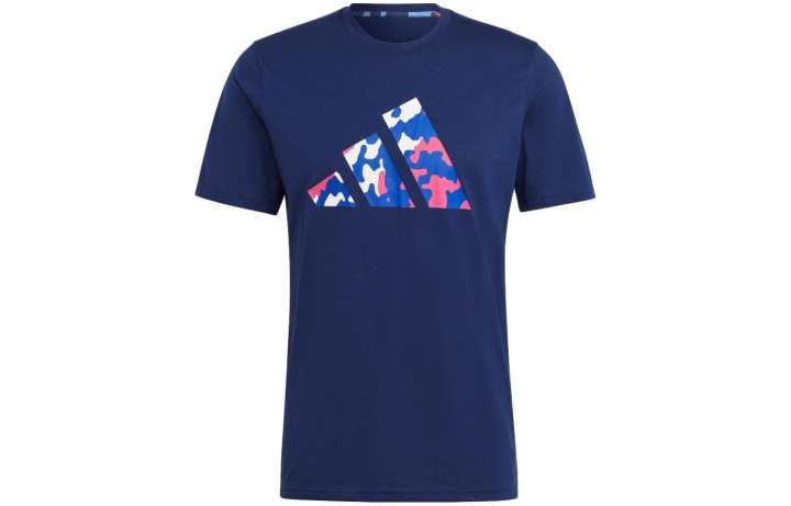 Adidas Adidas T Shirts Men's Blue Crew Neck Moderate Straight Fit