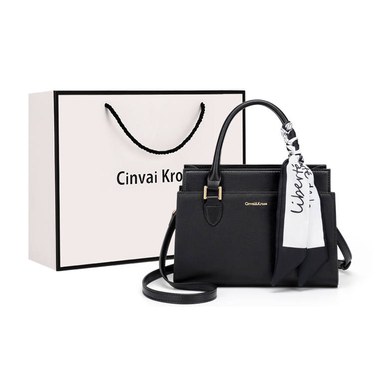 CinvaiKrose Cow Leather With Synthetic Leather Shoulder Bag, Crossbody Bag, Portable Mom Bag Medium Women's