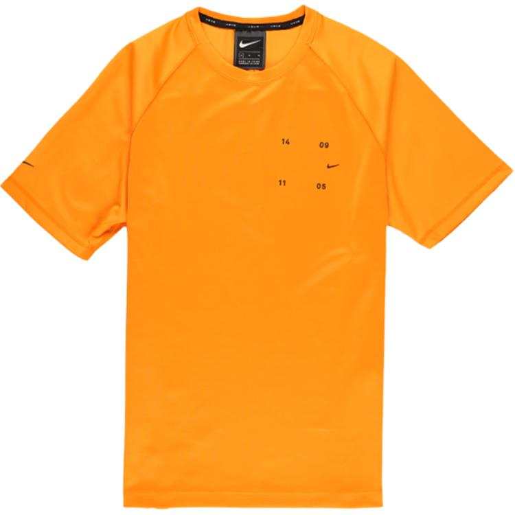 Nike Nike T Shirts Men's Orange Crew Neck Moderate Straight Fit