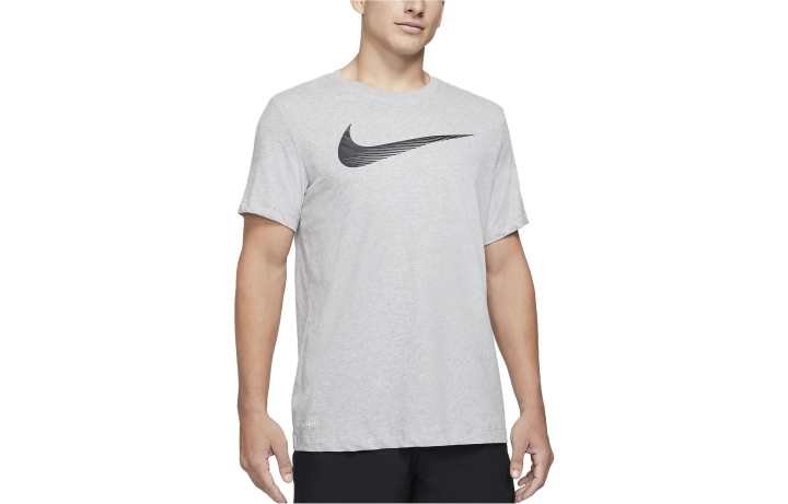 Nike Nike T Shirts Men's Gray Crew Neck Moderate Straight Fit