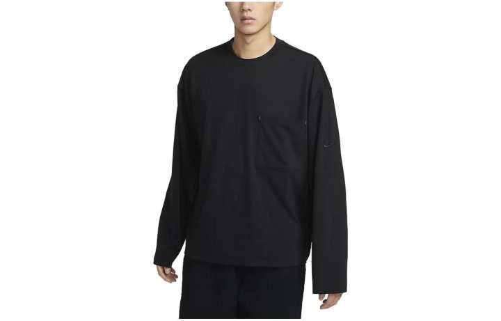 Nike Nike T Shirts Men's Black Crew Neck Moderate Straight Fit