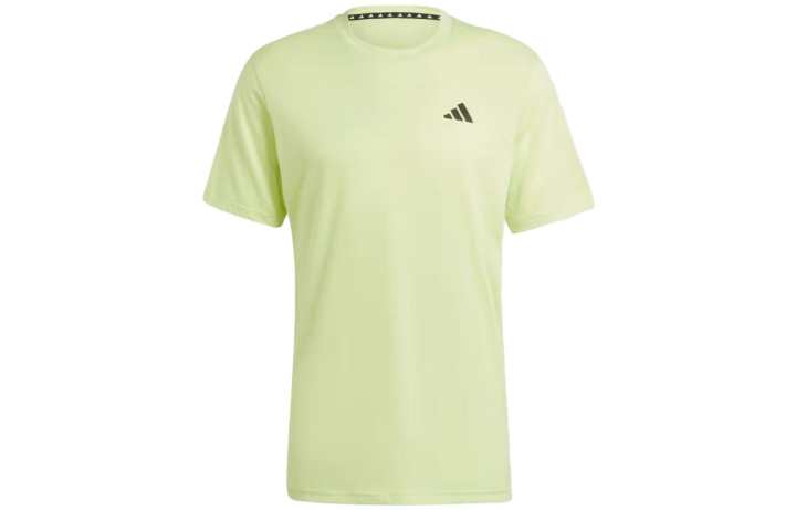 Adidas Adidas Essential T Shirts Men's Green Crew Neck Moderate Straight Fit