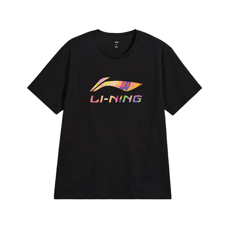 Li-Ning Li Ning T Shirts Unisex Black Crew Neck