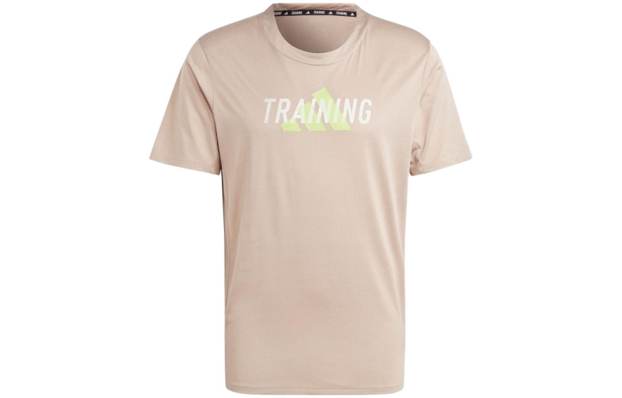 Adidas Adidas T Shirts Men's Beige Crew Neck Moderate Straight Fit