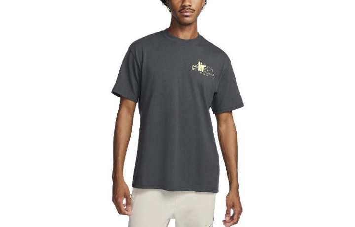 Nike Nike T Shirts Men's Anthracite Crew Neck Moderate Straight Fit