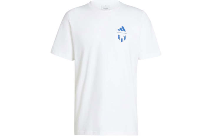 Adidas Adidas Messi T Shirts Men's White Crew Neck Moderate Straight Fit
