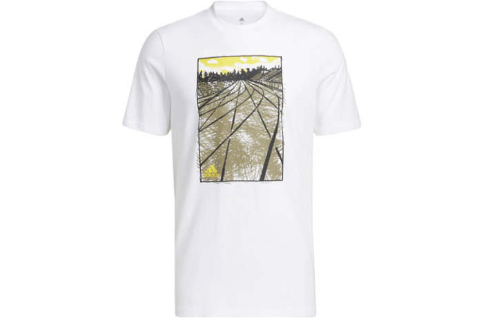 Adidas Adidas T Shirts Men's White Crew Neck Moderate Straight Fit