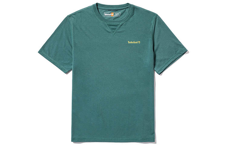 Timberland T Shirts Men's Turquoise Crew Neck Moderate Straight Fit