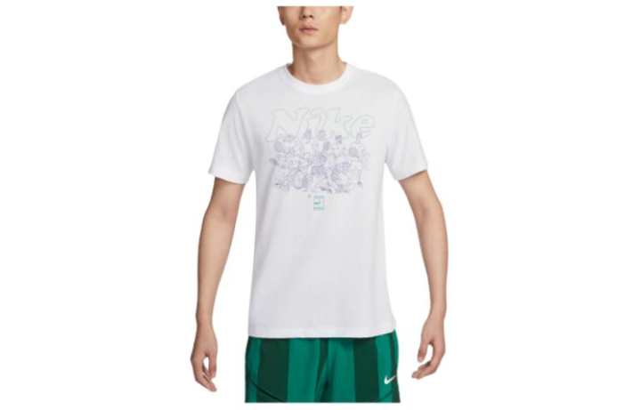 Nike Nike T Shirts Men's White Crew Neck Moderate Straight Fit