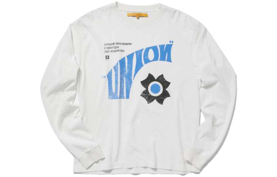 Union T Shirts Men's White Crew Neck Moderate