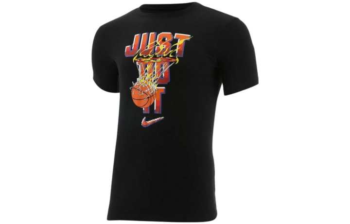 Nike Nike T Shirts Men's Black Crew Neck Moderate Straight Fit