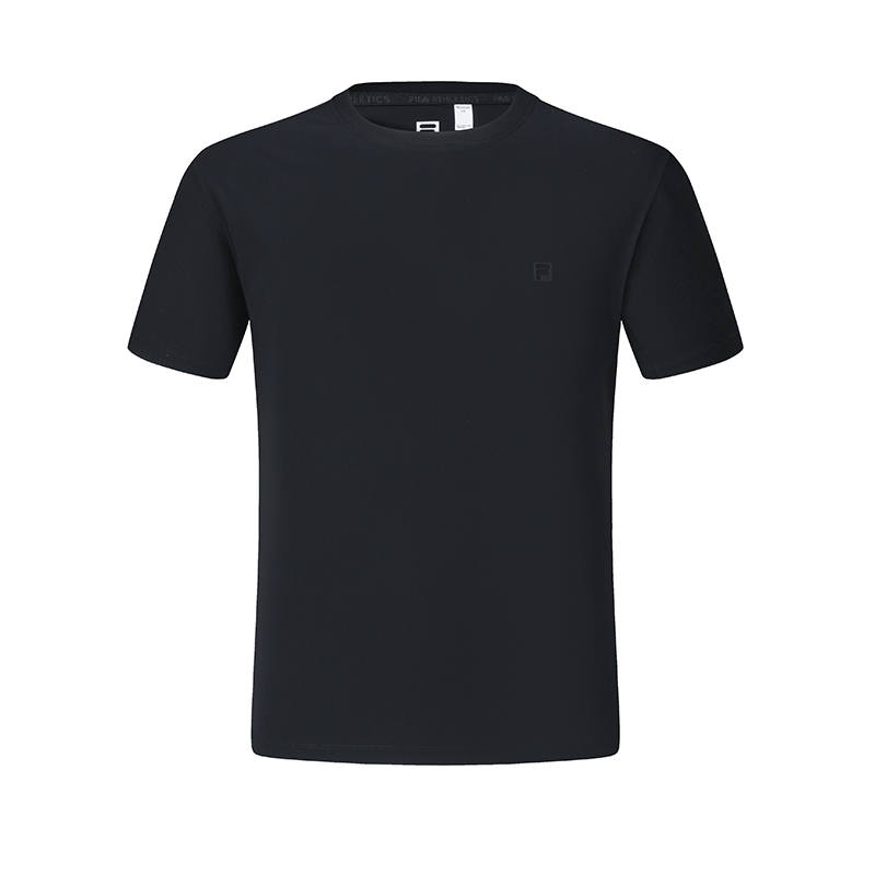 FILA T Shirts Men's Black Crew Neck Moderate Straight Fit