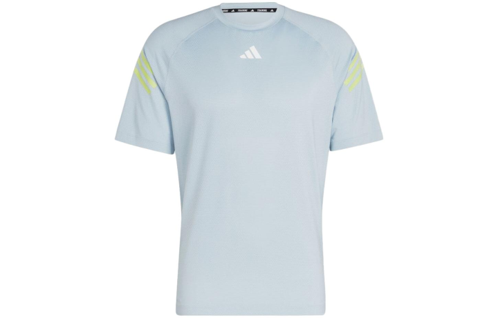 Adidas Adidas T Shirts Men's Blue Crew Neck Moderate Straight Fit