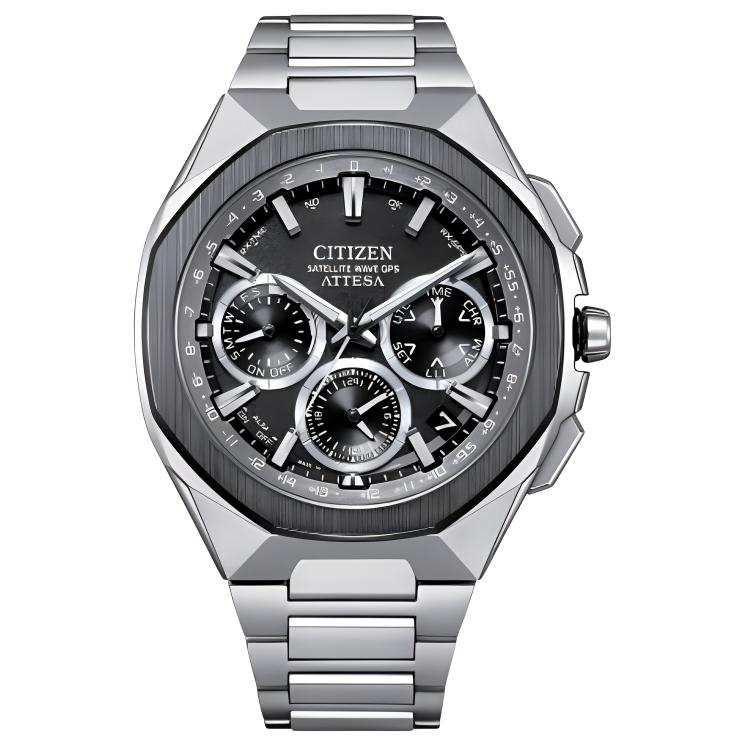 CITIZEN Attesa Light Powered Quartz Movement Titanium Strap Watch 44mm Men's Watches Black Dial