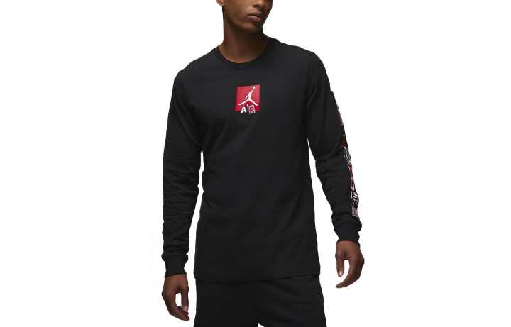 Jordan Jordan T Shirts Men's Black Crew Neck Moderate Straight Fit