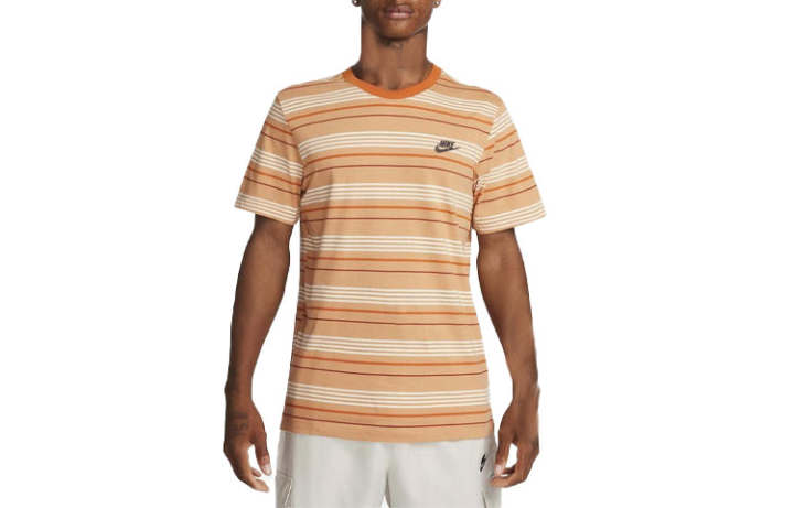 Nike Nike T Shirts Men's Brown Crew Neck Moderate Straight Fit
