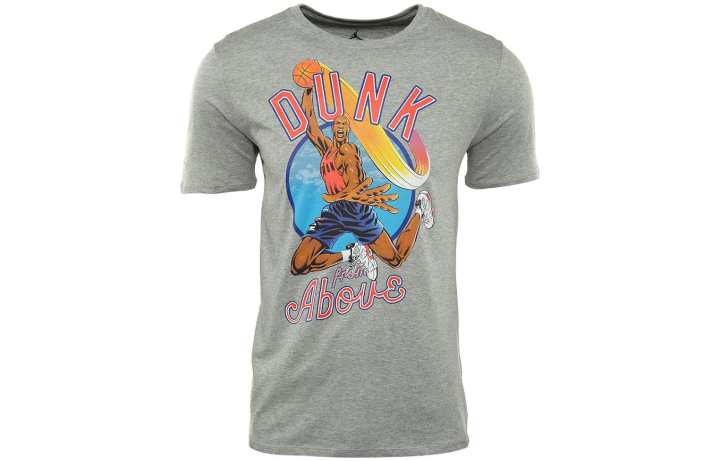 Jordan Jordan T Shirts Men's Gray Crew Neck Moderate Straight Fit