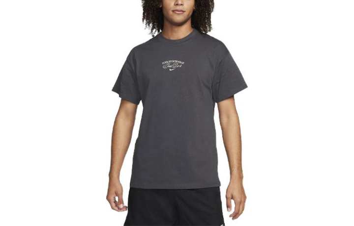 Nike Nike T Shirts Men's Anthracite Crew Neck Moderate Straight Fit