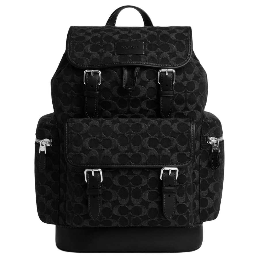 COACH COACH SprintSignature Iconic Denim Backpack Large Men's Black