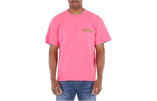 Misbhv T Shirts Men's Pink Crew Neck Moderate Straight Fit