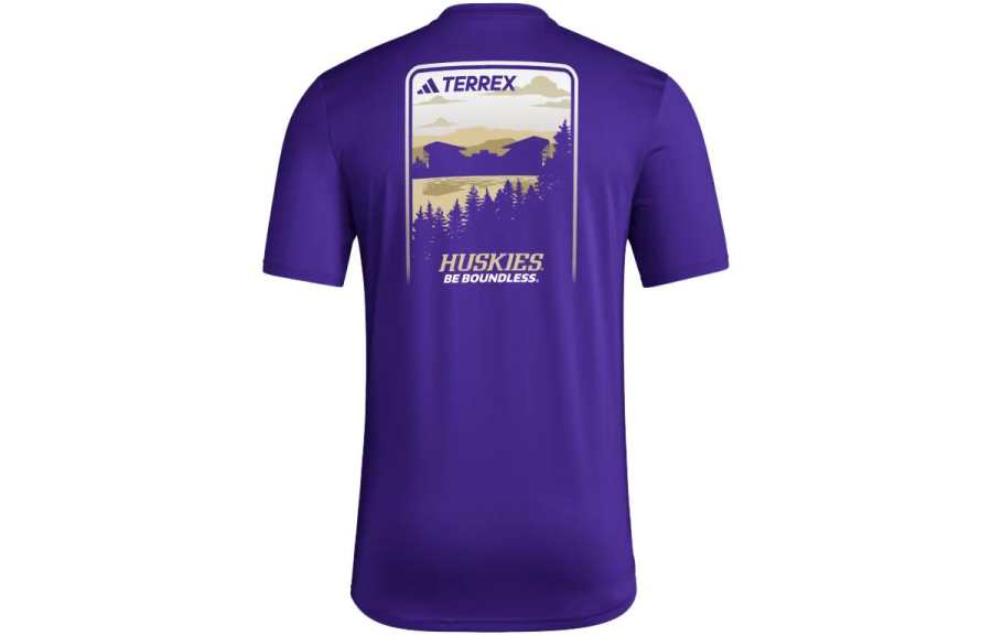 Adidas Adidas Washington T Shirts Men's Purple Crew Neck Moderate Straight Fit