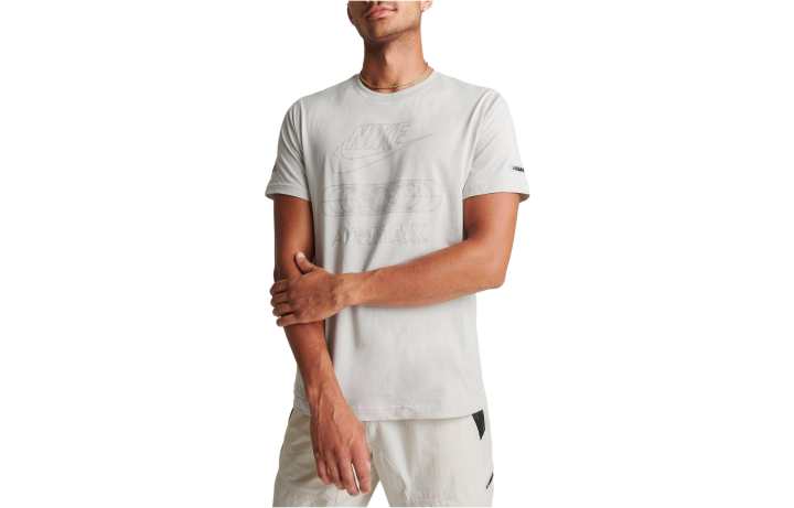 Nike Nike T Shirts Men's Gray Crew Neck Moderate Straight Fit