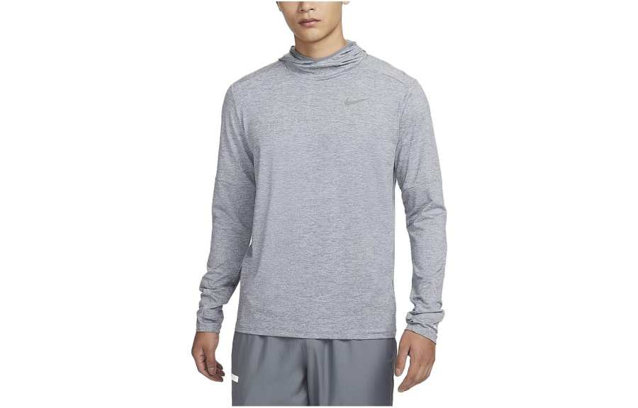 Nike Nike T Shirts Men's Gray Hooded Moderate Straight Fit