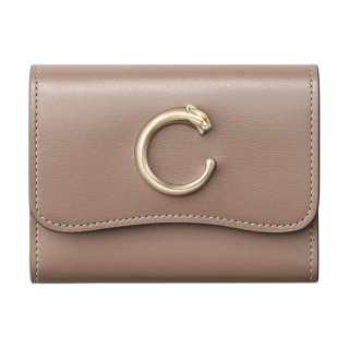 CARTIER C De Cartier Collection Calfskin Wallet Mini Women's Clay
