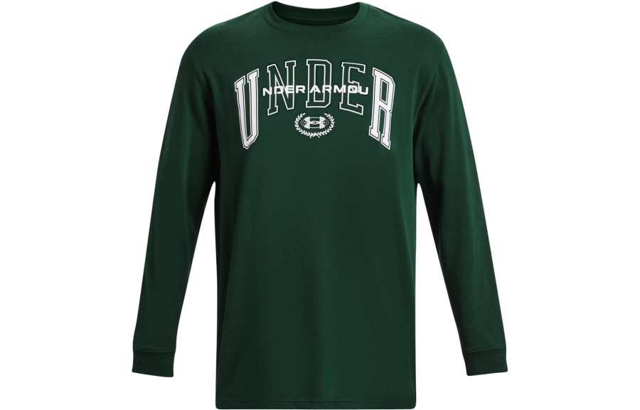 Under Armour T Shirts Men's Green Crew Neck Moderate Straight Fit