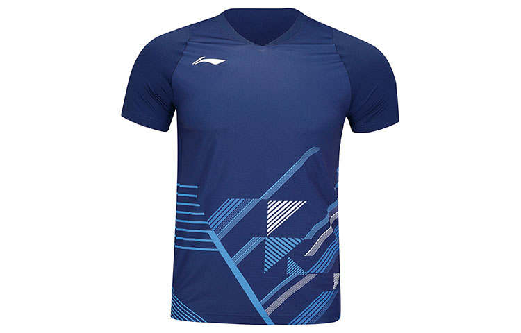 Li-Ning Li Ning Badminton Collection Raglan Sleeve T Shirt Unisex Indigo