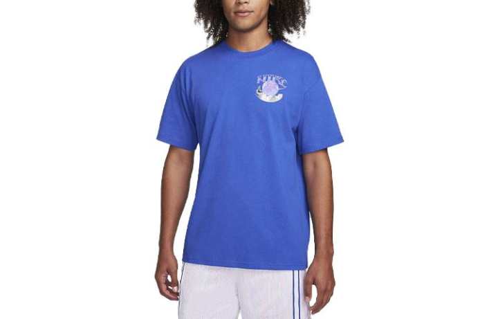 Nike Nike T Shirts Men's Blue Crew Neck Moderate Straight Fit