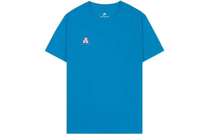 Nike Nike T Shirts Men's Blue Crew Neck Moderate Straight Fit