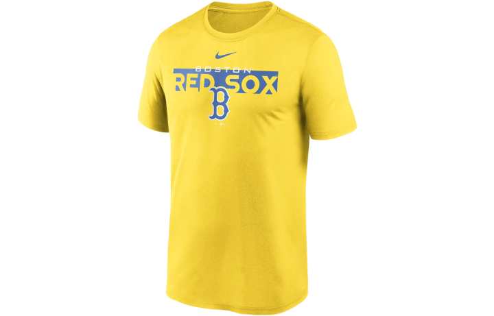 Nike Nike X MLB T Shirts Men's Yellow Crew Neck Moderate Straight Fit