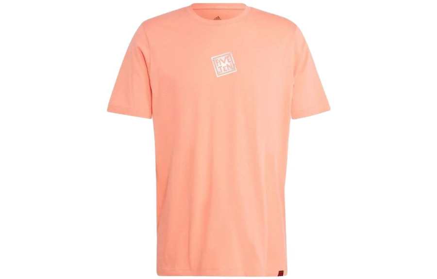 Adidas Adidas T Shirts Men's Coral Crew Neck Moderate Straight Fit