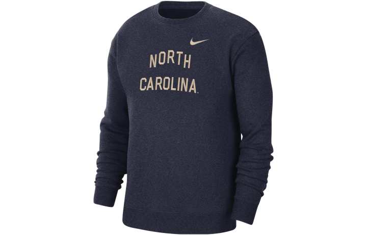 Nike Nike College T Shirts Men's Marine Blue Crew Neck Moderate Straight Fit