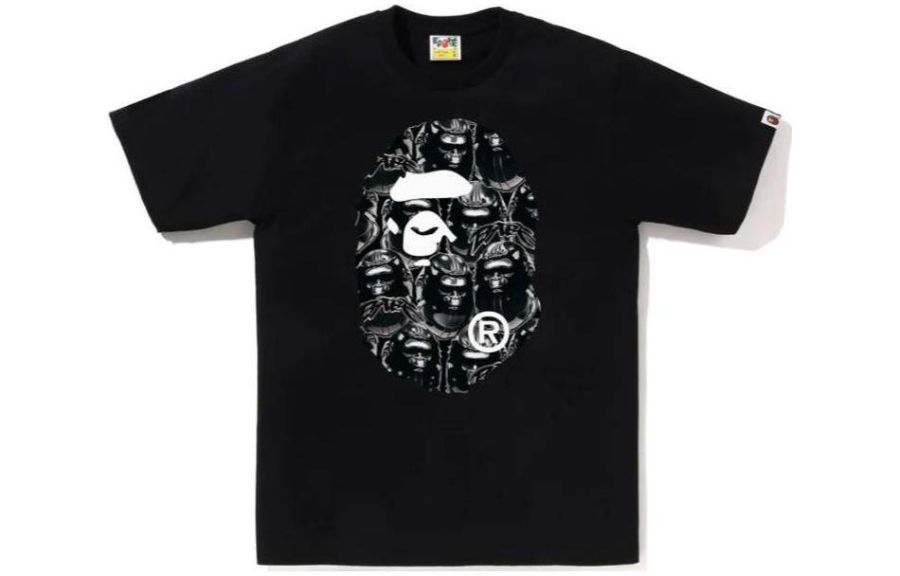 A BATHING APE Bape Forest Camo Big Ape Head Tee