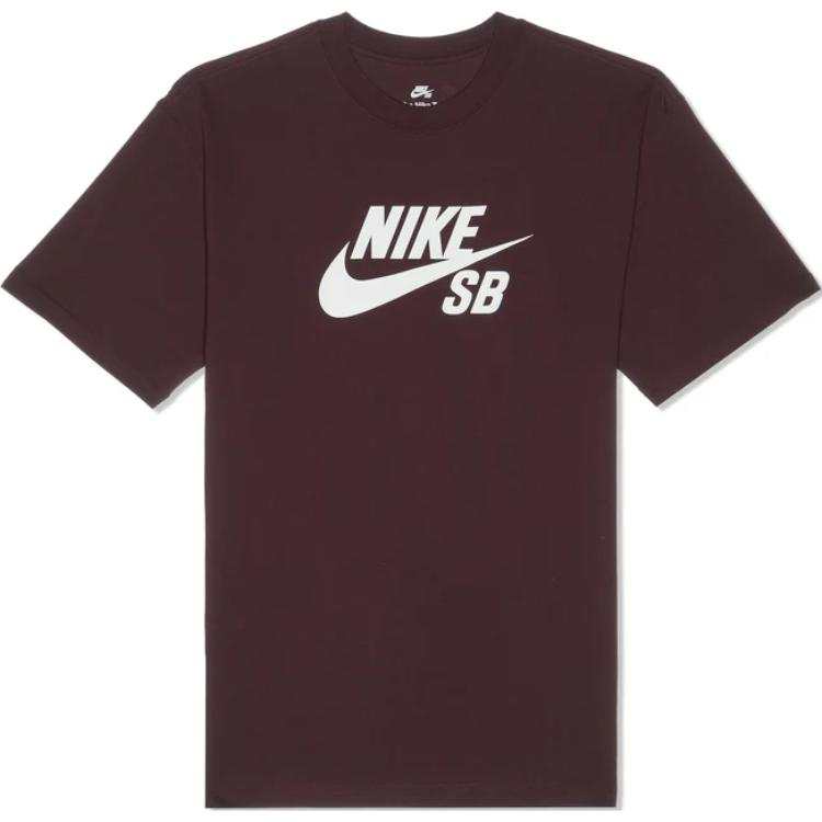 Nike Nike T Shirts Men's Burgundy Crew Neck Moderate Straight Fit